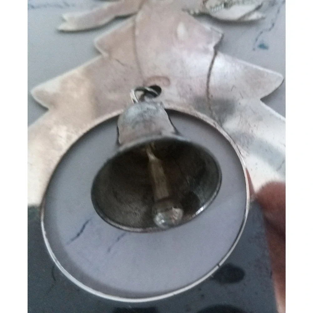 Silver Christmas Tree Ornament With Bell